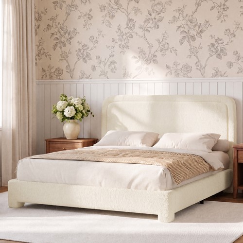 Upholstered bed frame - bed, frame,